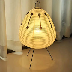 Tischlampe aus Reispapier im japanischen Stil