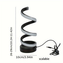Moderne spiralförmige LED-Tischleuchte mit USB-Anschluss