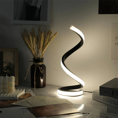 Moderne spiralförmige LED-Tischleuchte mit USB-Anschluss
