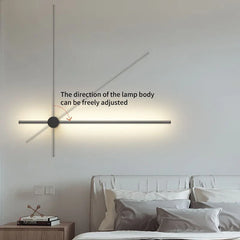 Minimalistische LED-Streifen-Wandleuchte in Schwarz und Gold