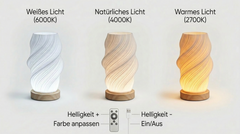 Tischleuchte im französischen Stil mit cremefarbenem Holzfuß