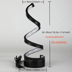 Moderne spiralförmige LED-Tischleuchte mit USB-Anschluss
