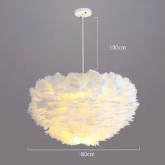 LED-Pendelleuchte im nordischen Federdesign