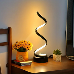 Moderne spiralförmige LED-Tischleuchte mit USB-Anschluss