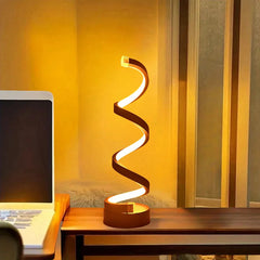 Moderne spiralförmige LED-Tischleuchte mit USB-Anschluss